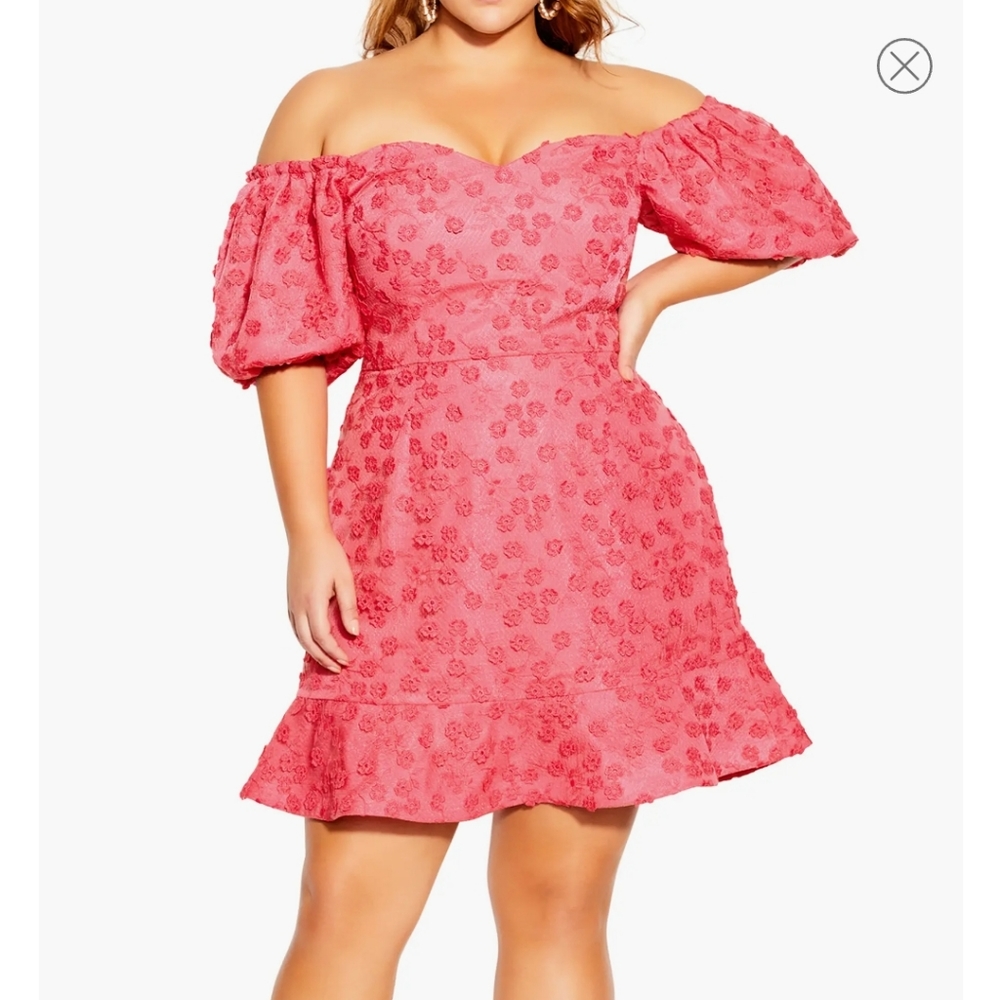 NWT City Chic Festive Detail Off the Shoulder Dress